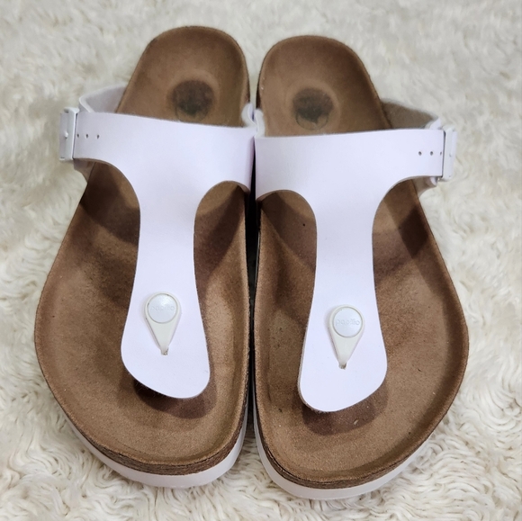 Papillio By BIRKENSTOCK VEGAN Gizeh Flex Platform Birko-Flor White Size 41 (L10) - Picture 5 of 13